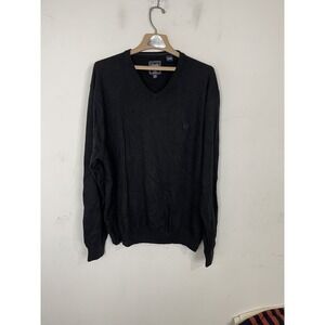 CHAPS Mens Sweater XXL Black Cotton Cashmere Blend Holiday Minimal Luxury